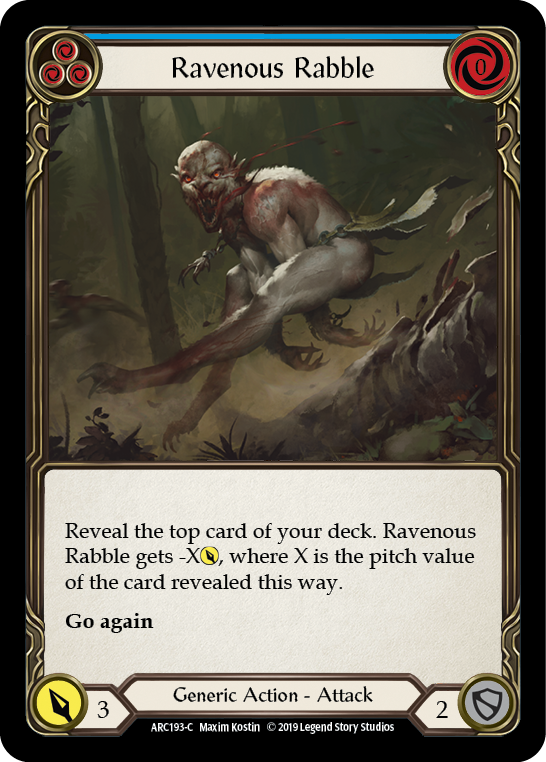 Ravenous Rabble (Blue) [ARC193-C] 1st Edition Rainbow Foil | Good Games Cannington