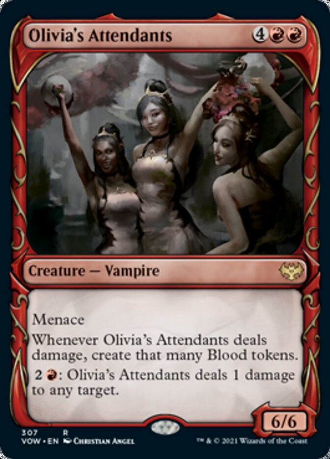 Olivia's Attendants (Showcase Fang Frame) [Innistrad: Crimson Vow] | Good Games Cannington