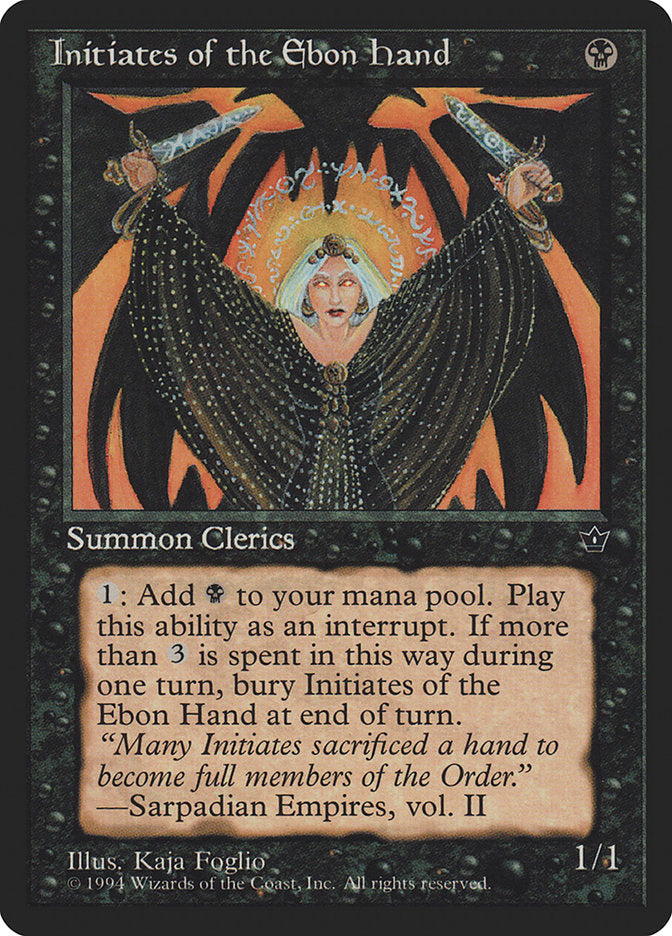 Initiates of the Ebon Hand (Kaja Foglio) [Fallen Empires] | Good Games Cannington