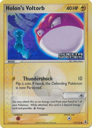 Holon's Voltorb (71/113) (Stamped) [EX: Delta Species] | Good Games Cannington