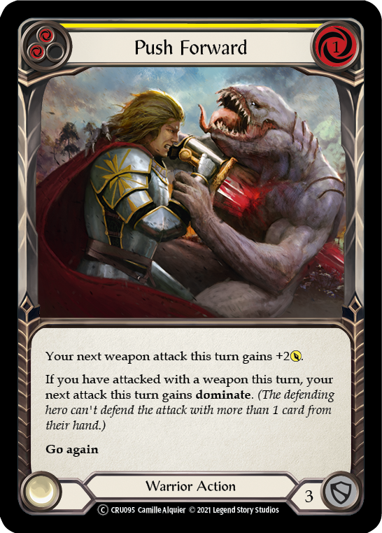 Push Forward (Yellow) [U-CRU095-RF] Unlimited Rainbow Foil | Good Games Cannington