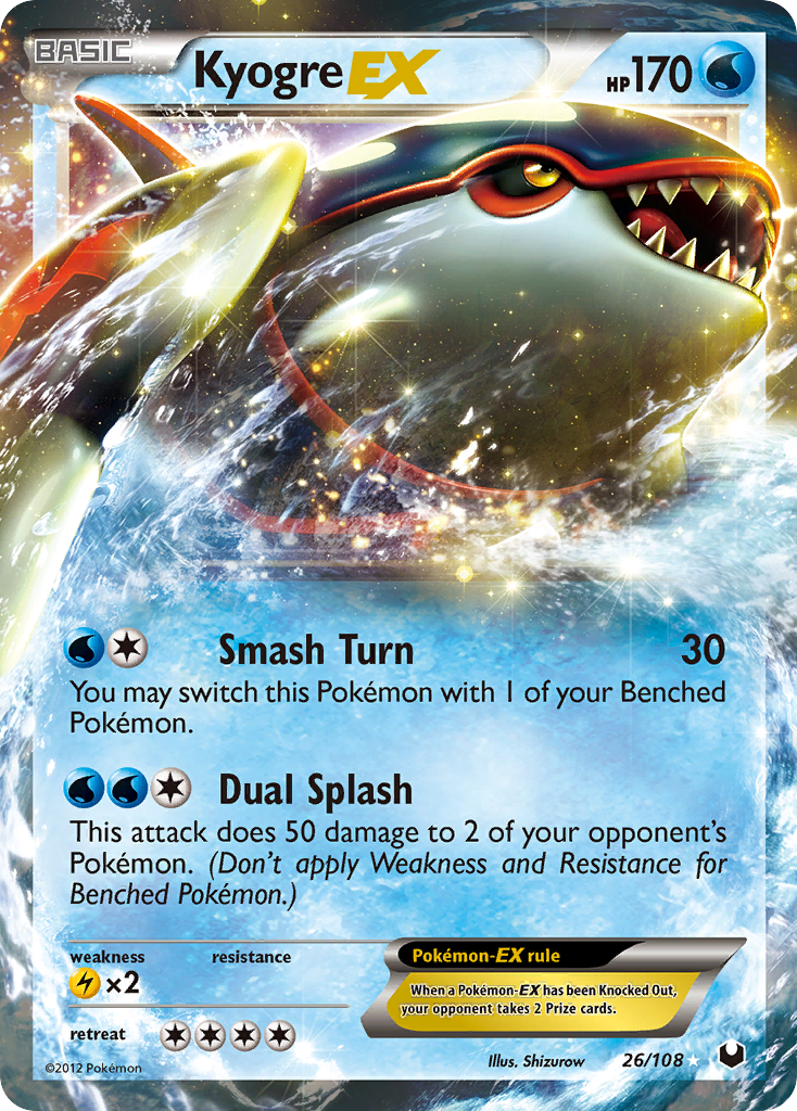 Kyogre EX (26/108) [Black & White: Dark Explorers] | Good Games Cannington