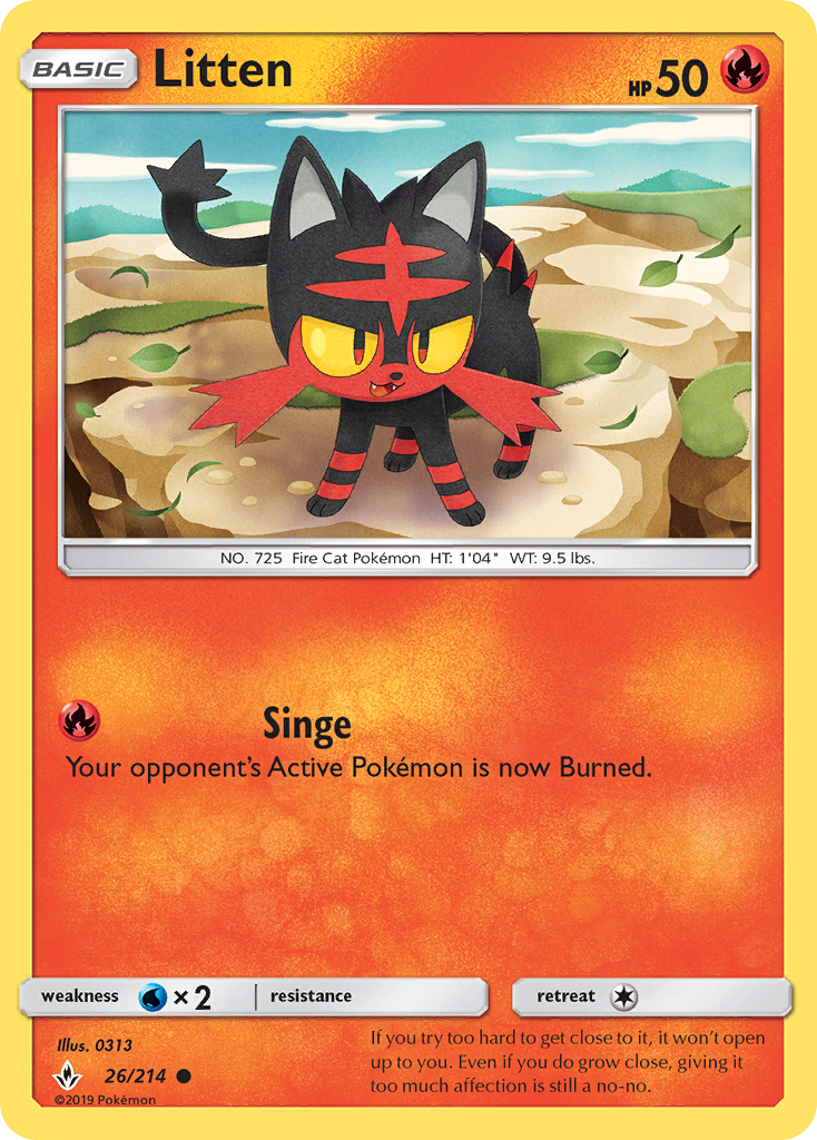Litten (26/214) [Sun & Moon: Unbroken Bonds] | Good Games Cannington