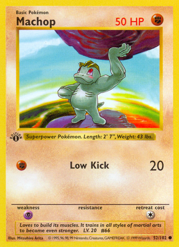 Machop (52/102) (Shadowless) [Base Set 1st Edition] | Good Games Cannington