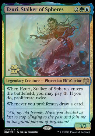 Ezuri, Stalker of Spheres [Phyrexia: All Will Be One Prerelease Promos] | Good Games Cannington