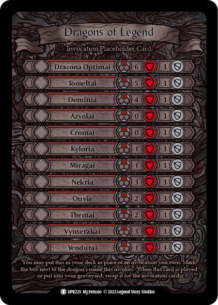 Dragons of Legend Invocation Placeholder Card [UPR225] (Uprising) | Good Games Cannington
