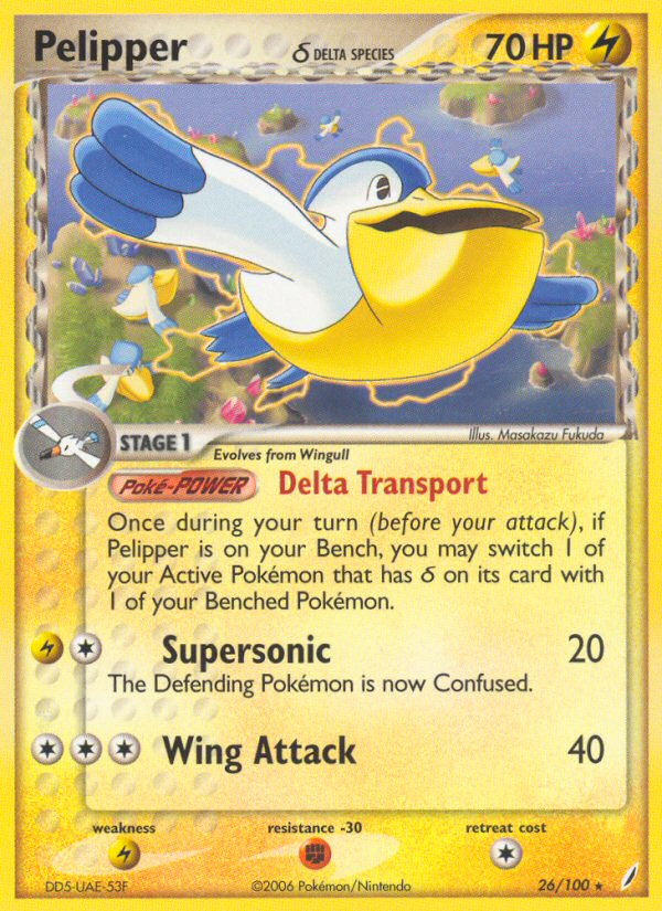 Pelipper(26/100) (Delta Species) [EX: Crystal Guardians] | Good Games Cannington