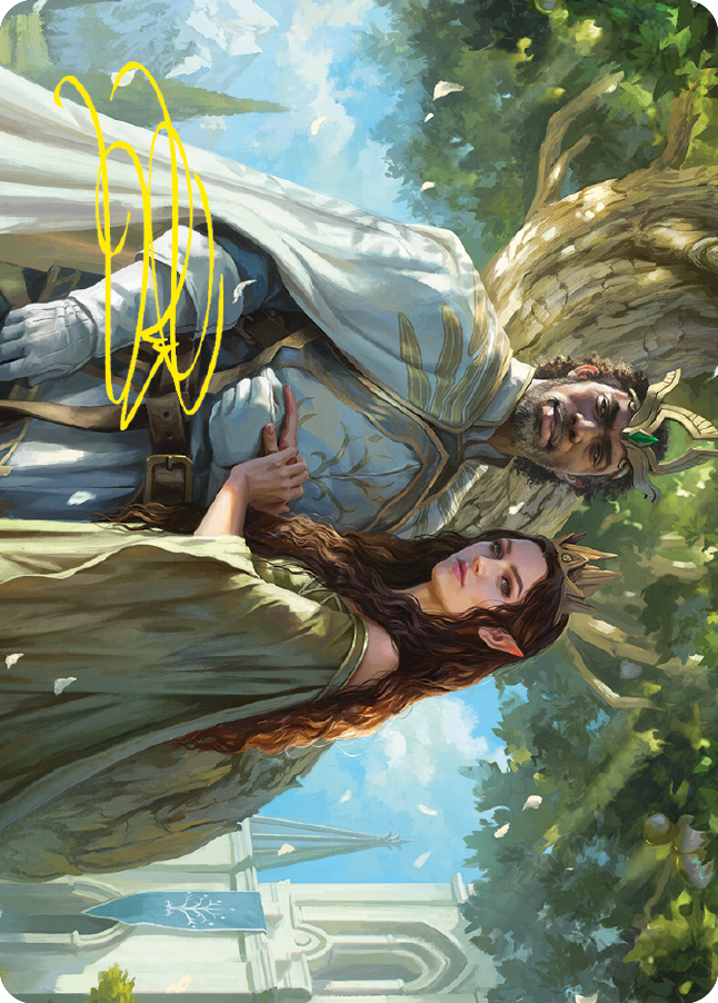 Aragorn and Arwen, Wed Art Card (Gold-Stamped Signature) [The Lord of the Rings: Tales of Middle-earth Art Series] | Good Games Cannington