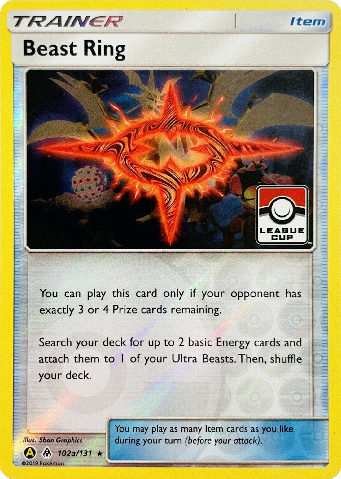 Beast Ring (102a/131) (League Promo) [Sun & Moon: Forbidden Light] | Good Games Cannington