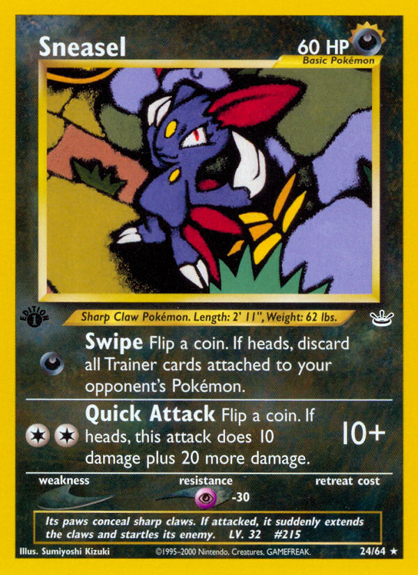 Sneasel (24/64) [Neo Revelation 1st Edition] | Good Games Cannington