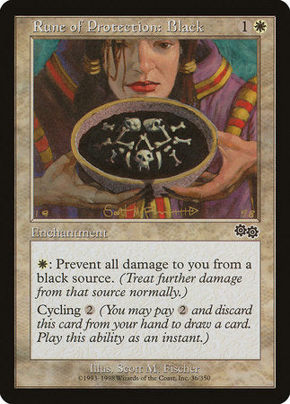 Rune of Protection: Black [Urza's Saga] | Good Games Cannington