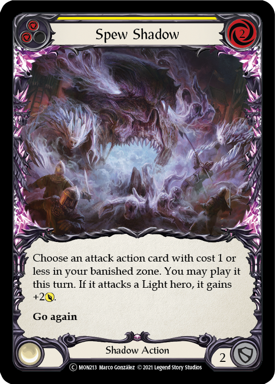 Spew Shadow (Yellow) [U-MON213-RF] Unlimited Rainbow Foil | Good Games Cannington