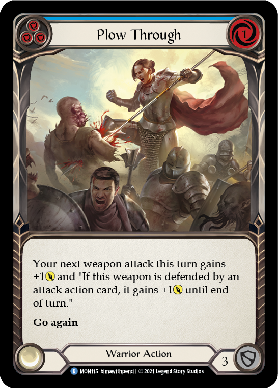 Plow Through (Blue) [MON115] 1st Edition Normal | Good Games Cannington