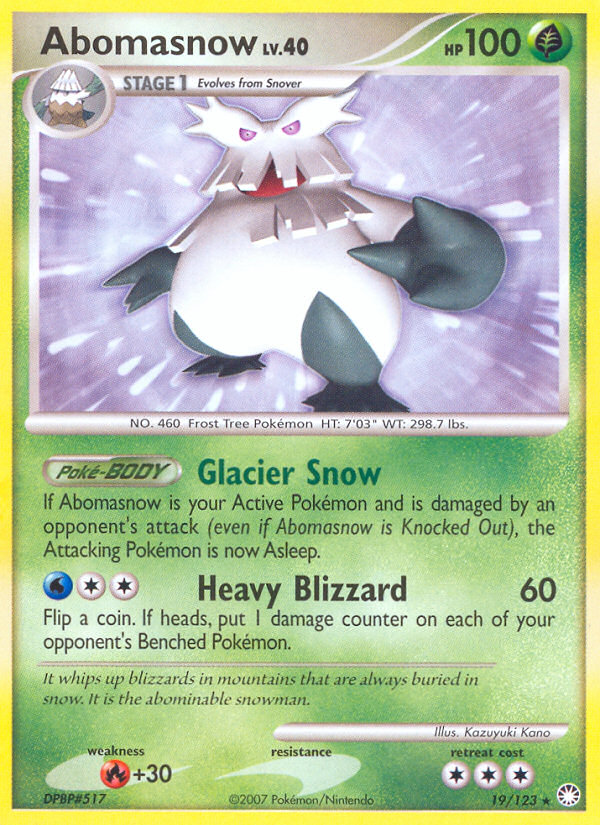 Abomasnow (19/123) [Diamond & Pearl: Mysterious Treasures] | Good Games Cannington