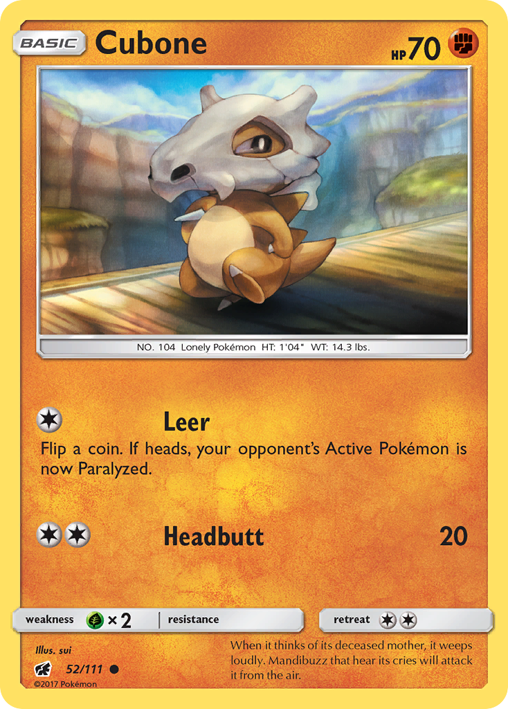 Cubone (52/111) [Sun & Moon: Crimson Invasion] | Good Games Cannington