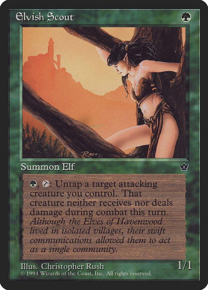 Elvish Scout (Christopher Rush) [Fallen Empires] | Good Games Cannington