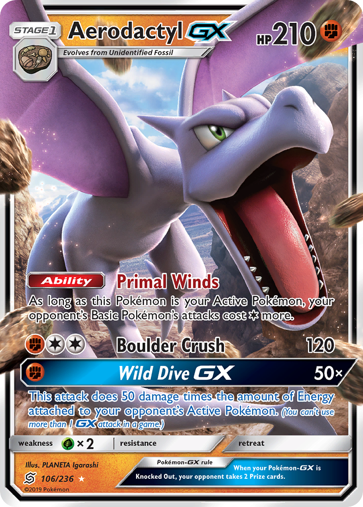Aerodactyl GX (106/236) [Sun & Moon: Unified Minds] | Good Games Cannington