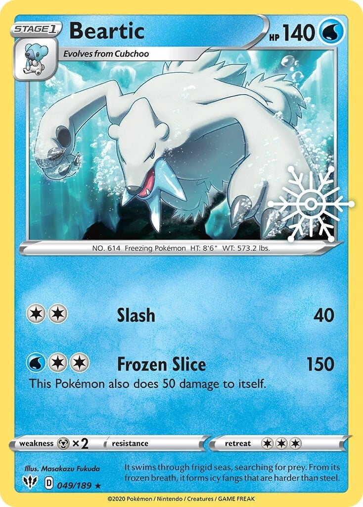 Beartic (049/189) (Holiday Calendar) [Sword & Shield: Darkness Ablaze] | Good Games Cannington