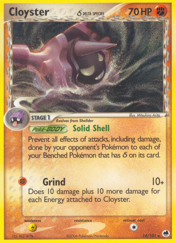 Cloyster (14/101) (Delta Species) [EX: Dragon Frontiers] | Good Games Cannington