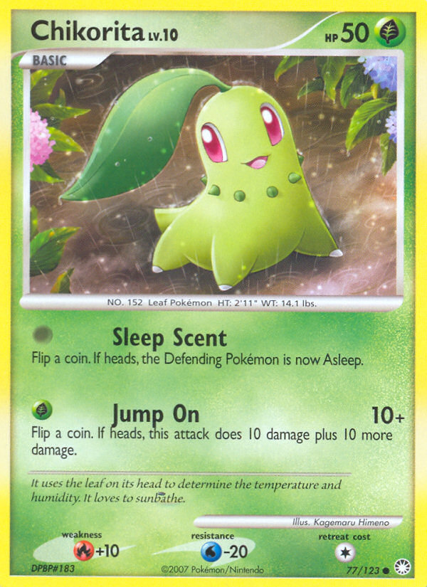 Chikorita (77/123) [Diamond & Pearl: Mysterious Treasures] | Good Games Cannington