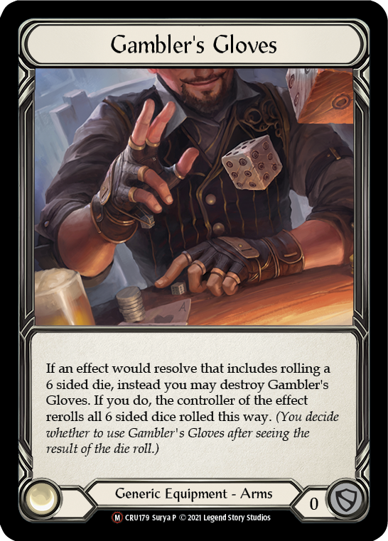 Gambler's Gloves [U-CRU179] (Crucible of War Unlimited)  Unlimited Rainbow Foil | Good Games Cannington