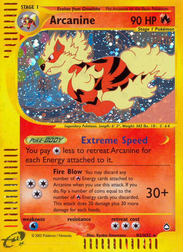 Arcanine (H2/H32) [Aquapolis] | Good Games Cannington