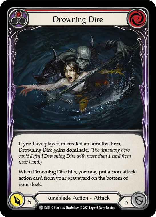 Drowning Dire (Red) [EVR110] (Everfest)  1st Edition Rainbow Foil | Good Games Cannington