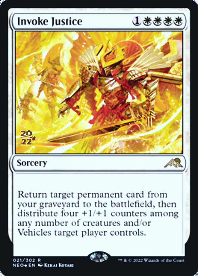 Invoke Justice [Kamigawa: Neon Dynasty Prerelease Promos] | Good Games Cannington