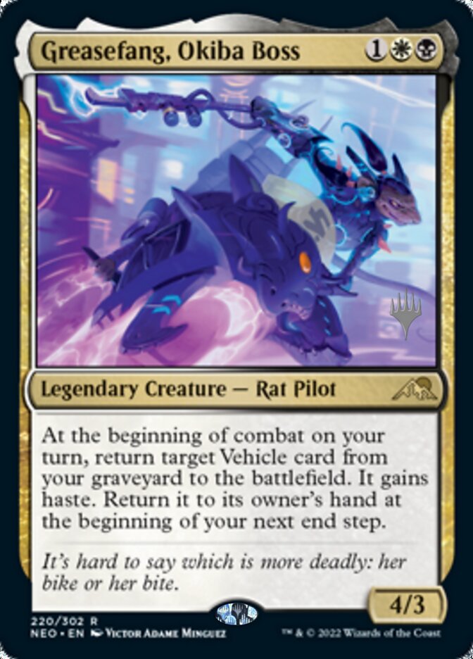 Greasefang, Okiba Boss (Promo Pack) [Kamigawa: Neon Dynasty Promos] | Good Games Cannington