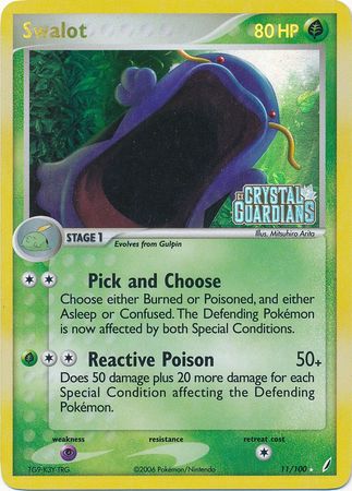 Swalot (11/100) (Stamped) [EX: Crystal Guardians] | Good Games Cannington