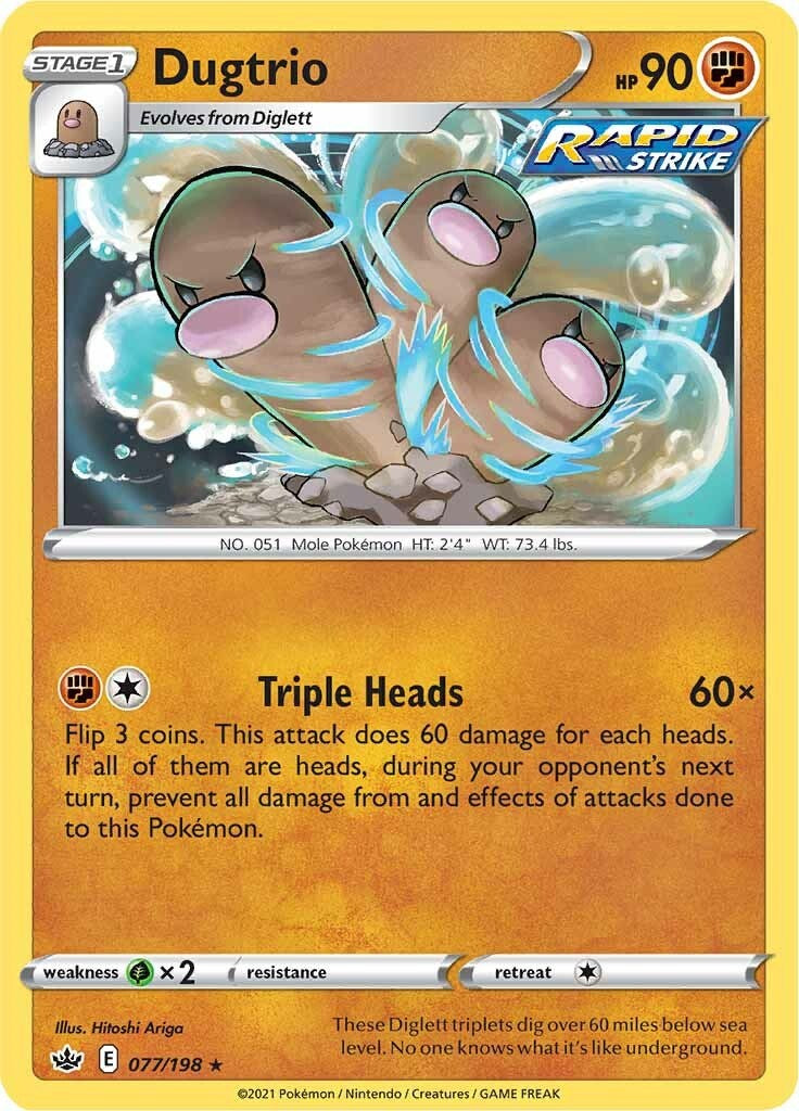 Dugtrio (077/198) [Sword & Shield: Chilling Reign] | Good Games Cannington