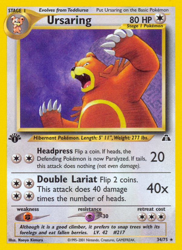 Ursaring (34/75) [Neo Discovery 1st Edition] | Good Games Cannington