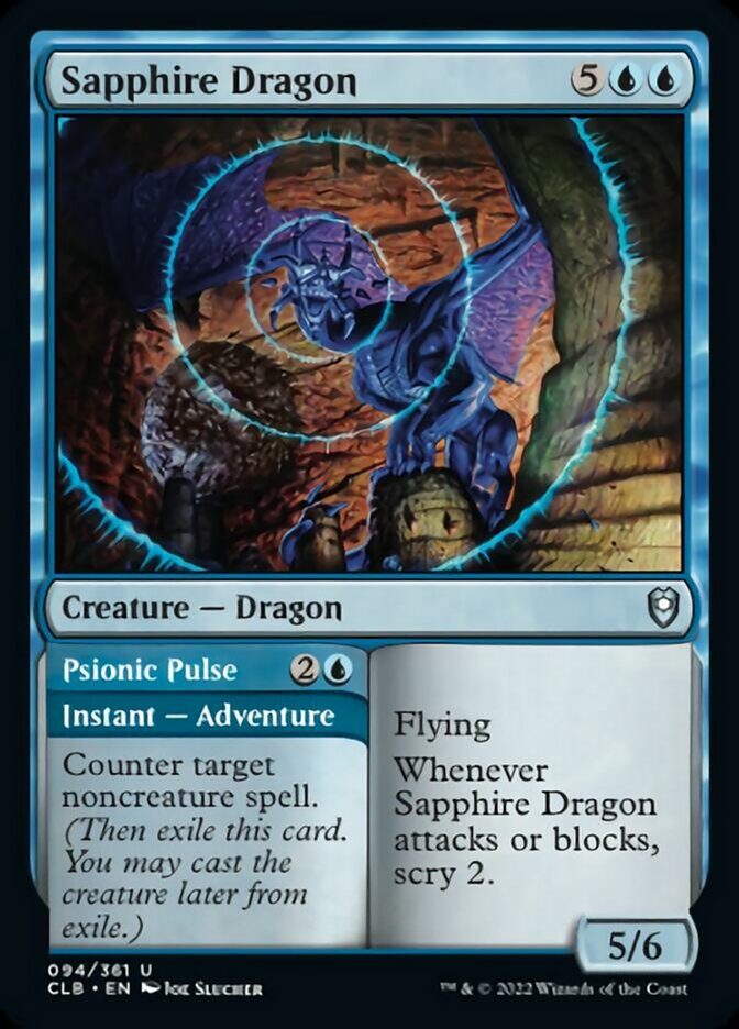 Sapphire Dragon // Psionic Pulse [Commander Legends: Battle for Baldur's Gate] | Good Games Cannington