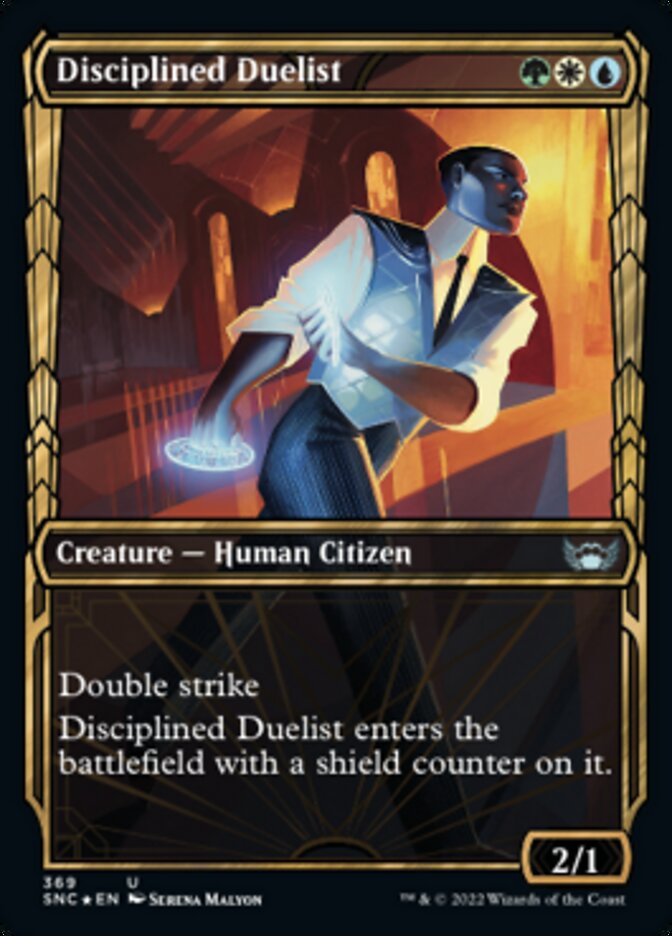 Disciplined Duelist (Showcase Golden Age Gilded Foil) [Streets of New Capenna] | Good Games Cannington