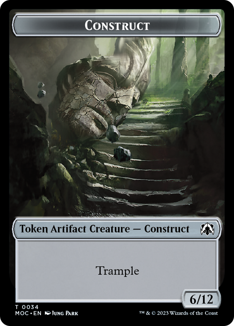 Phyrexian Golem // Construct Double-Sided Token [March of the Machine Commander Tokens] | Good Games Cannington