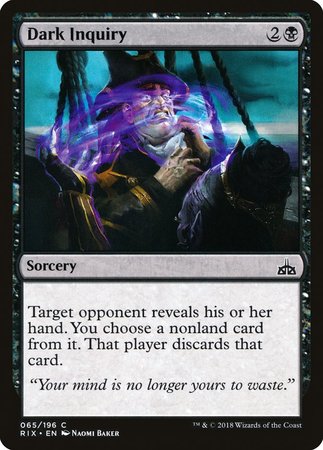 Dark Inquiry [Rivals of Ixalan] | Good Games Cannington