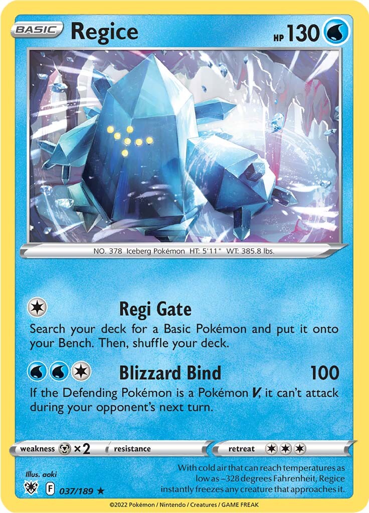 Regice (037/189) [Sword & Shield: Astral Radiance] | Good Games Cannington