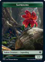 Saproling // Human Warrior Double-Sided Token [Starter Commander Decks] | Good Games Cannington
