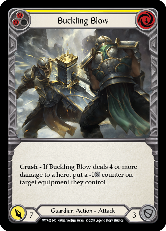 Buckling Blow (Yellow) [WTR058-C] Alpha Print Rainbow Foil | Good Games Cannington