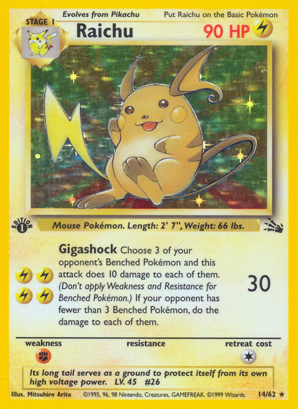 Raichu (14/62) [Fossil 1st Edition] | Good Games Cannington