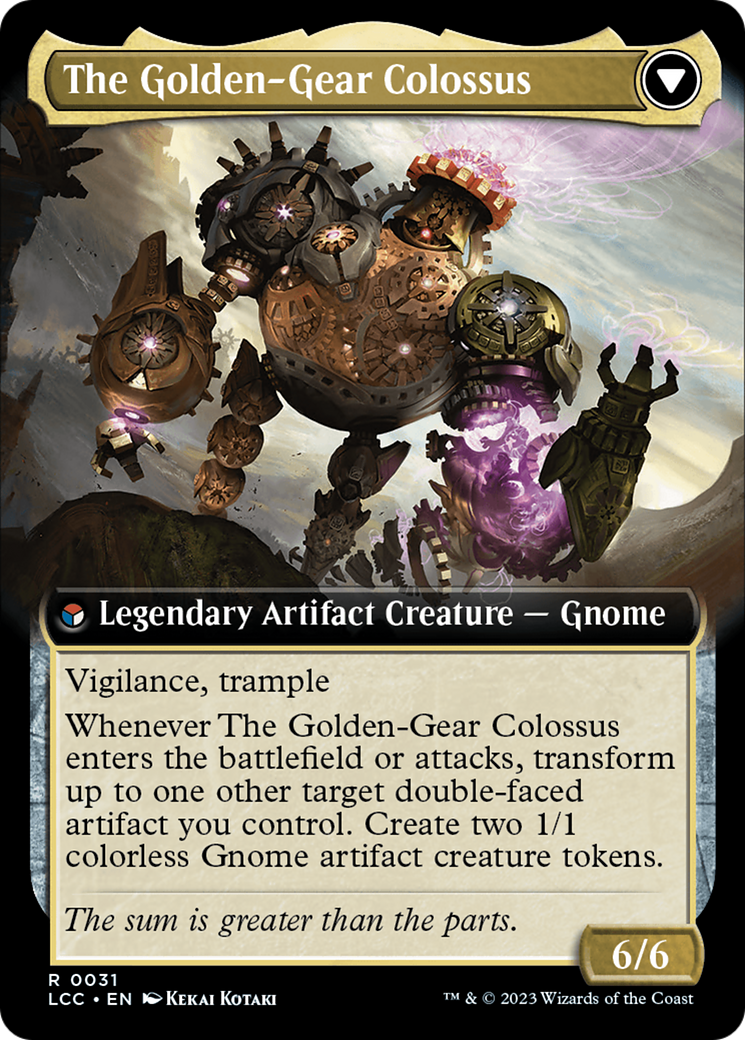 Tetzin, Gnome Champion // The Golden-Gear Colossus (Extended Art) [The Lost Caverns of Ixalan Commander] | Good Games Cannington