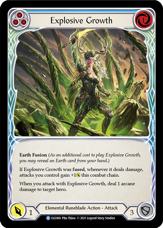 Explosive Growth (Blue) [ELE069] (Tales of Aria)  1st Edition Rainbow Foil | Good Games Cannington