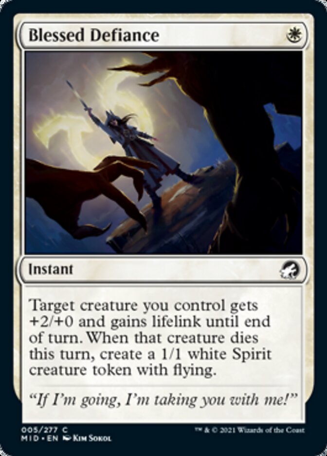 Blessed Defiance [Innistrad: Midnight Hunt] | Good Games Cannington