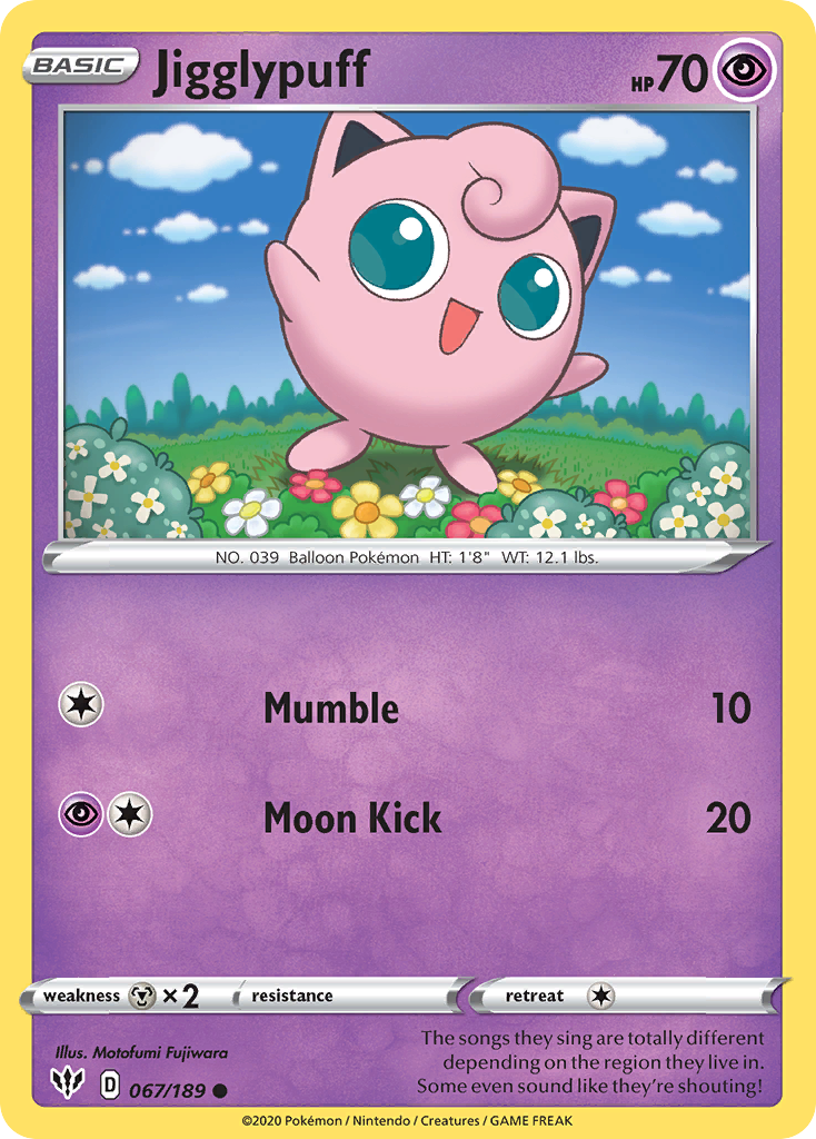 Jigglypuff (067/189) [Sword & Shield: Darkness Ablaze] | Good Games Cannington