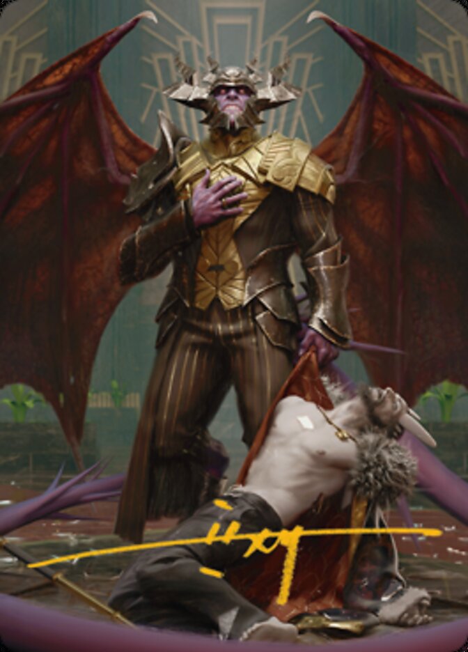 Ob Nixilis, the Adversary 1 Art Card (Gold-Stamped Signature) [Streets of New Capenna Art Series] | Good Games Cannington