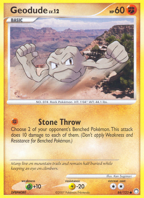 Geodude (84/123) [Diamond & Pearl: Mysterious Treasures] | Good Games Cannington