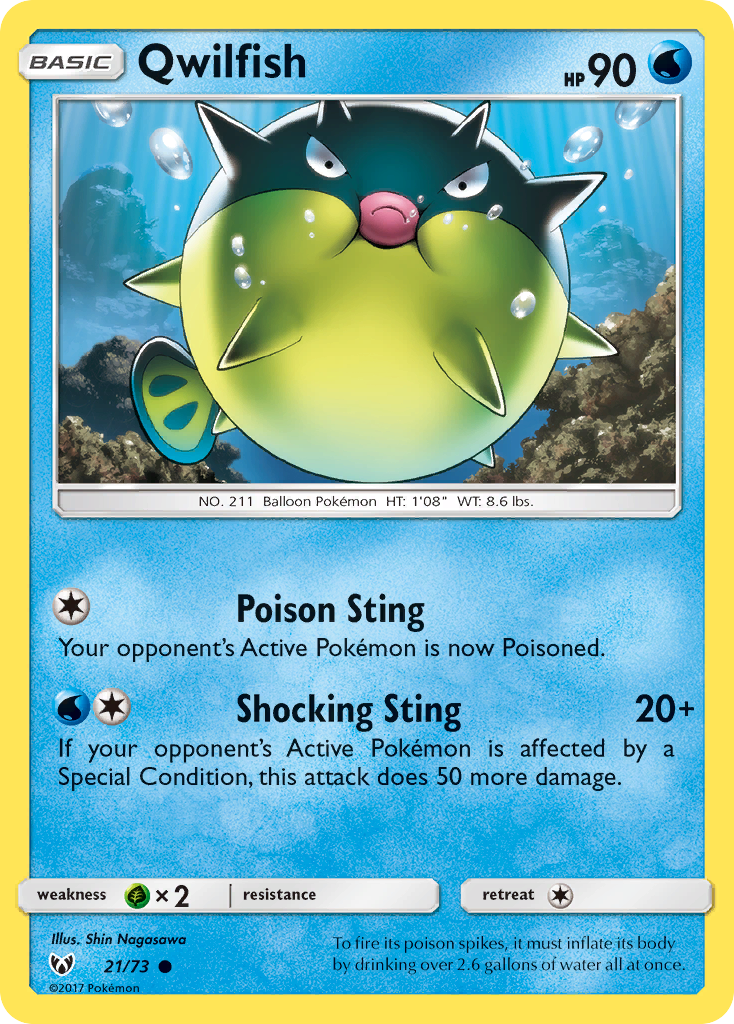 Qwilfish (21/73) [Sun & Moon: Shining Legends] | Good Games Cannington