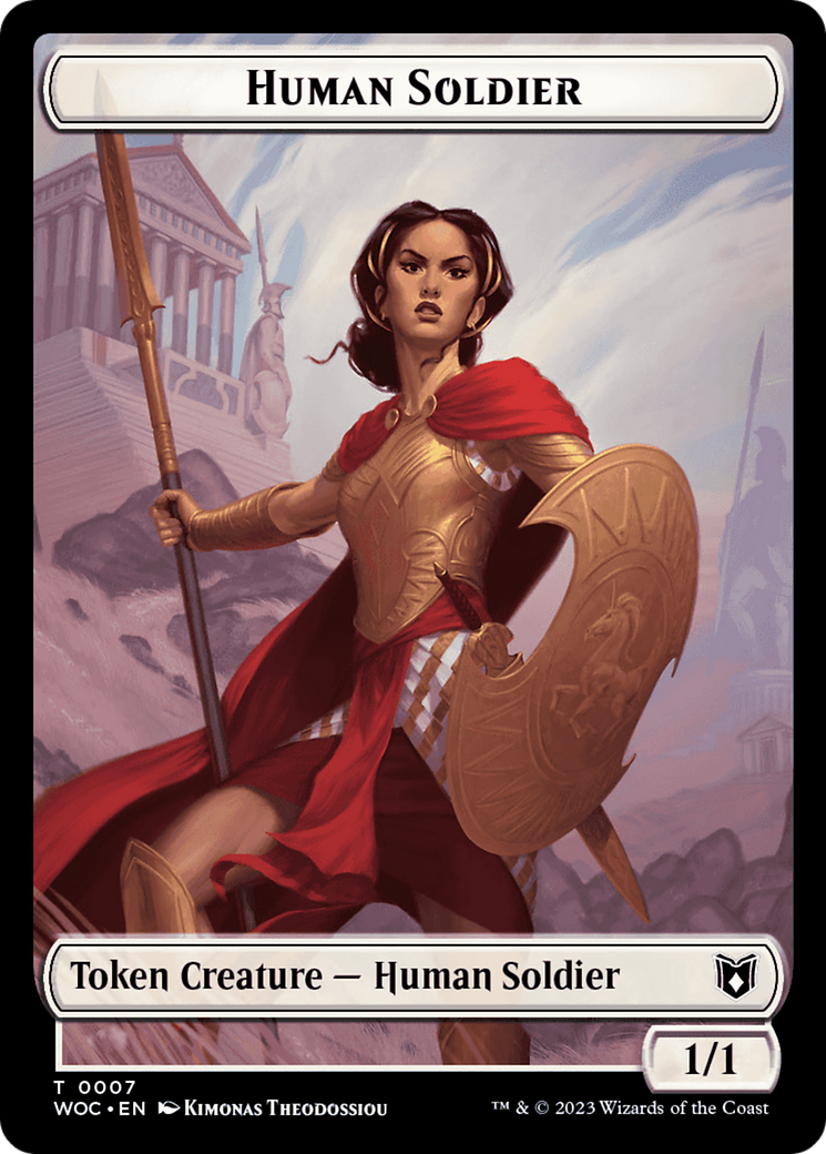 Pirate // Human Soldier Double-Sided Token [Wilds of Eldraine Commander Tokens] | Good Games Cannington