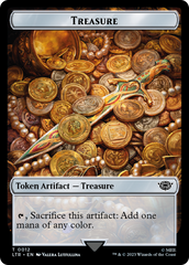 Elf Warrior // Treasure Double Sided Token [The Lord of the Rings: Tales of Middle-Earth Commander Tokens] | Good Games Cannington