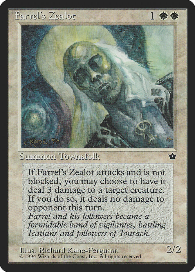 Farrel's Zealot (Richard Kane Ferguson) [Fallen Empires] | Good Games Cannington
